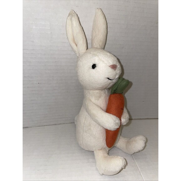 Jellycat Bobbi Bunny with Carrot Plush Easter Stuffed White Rabbit 9" Retired - Picture 3 of 10